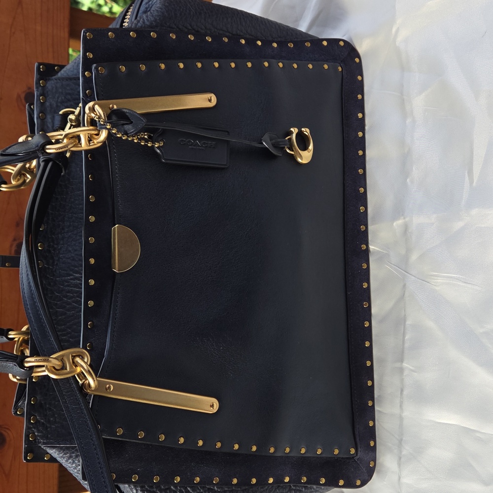 Navy Coach Studded Dreamer Satchel - Picture 2 of 8